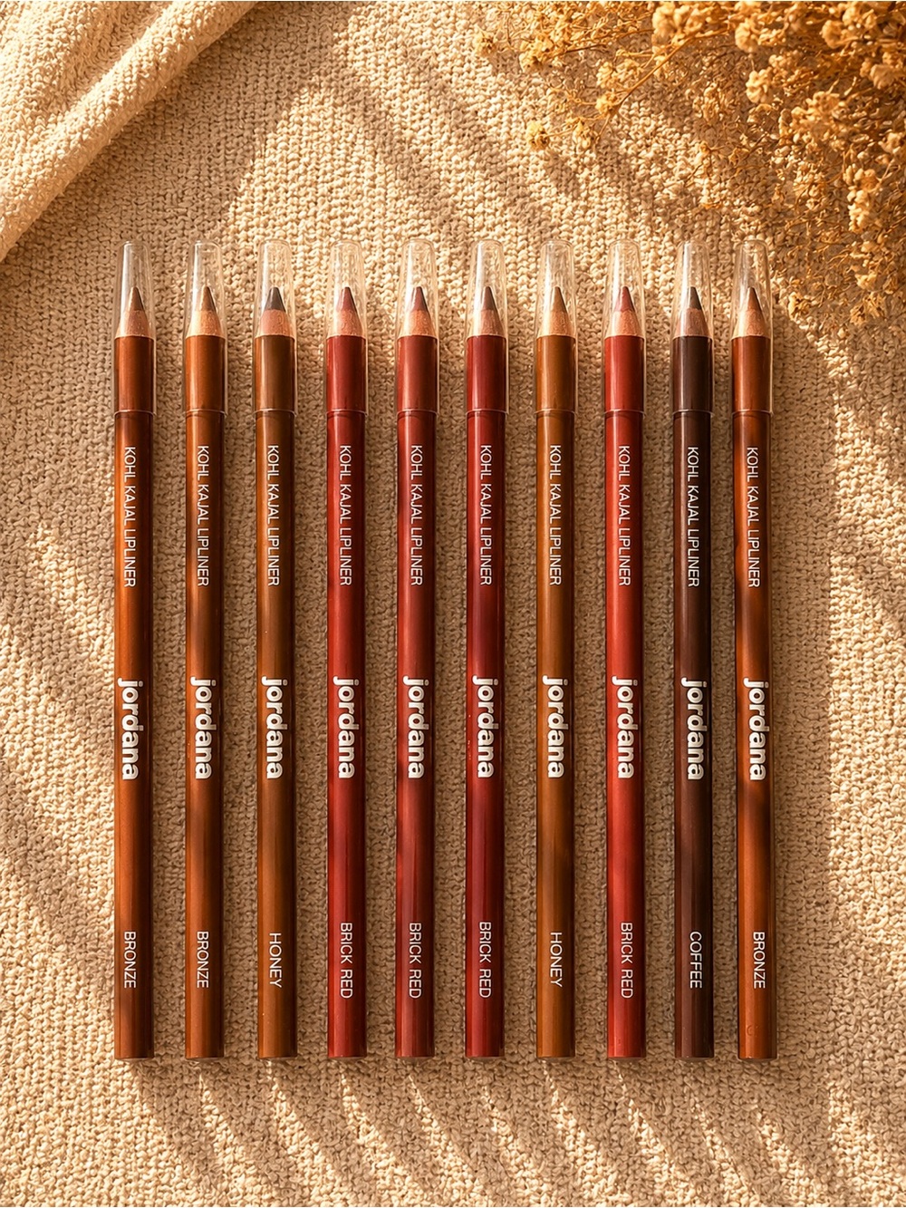 Jordana Kohl Kajal Lip Liners Set — Warm Browns & Reds